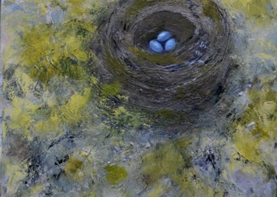 Nesting Instinct V Acrylic Painting by Sue Wilkins. Acrylic, 20 x 20, $400 Available Ganaraska Art and Framing, Port Hope